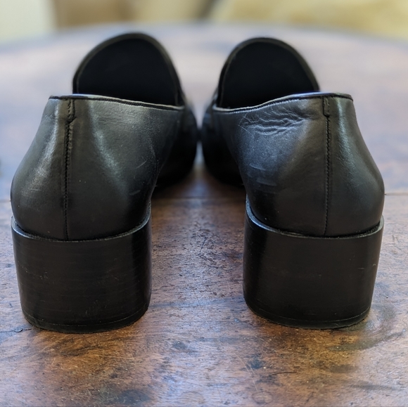 Vince Camuto Adealia Black Leather Chunky Heeled Loafer - Picture 4 of 5